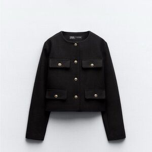 Zara cropped black blazer